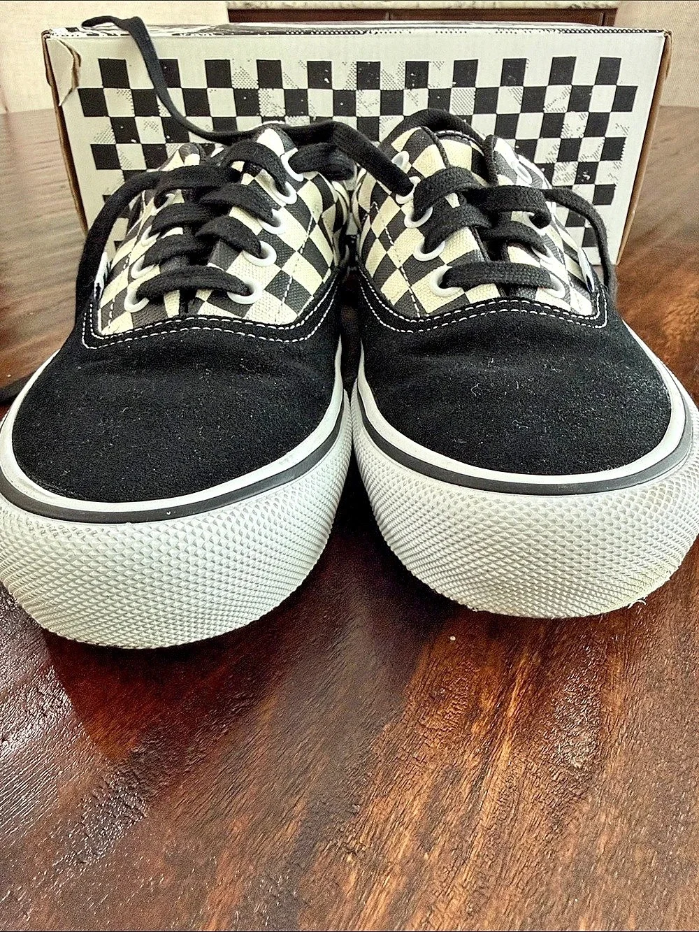 Vans Sk8-Hi Skate Era Checkered Sneakers Black & White US 7.5 Like New
